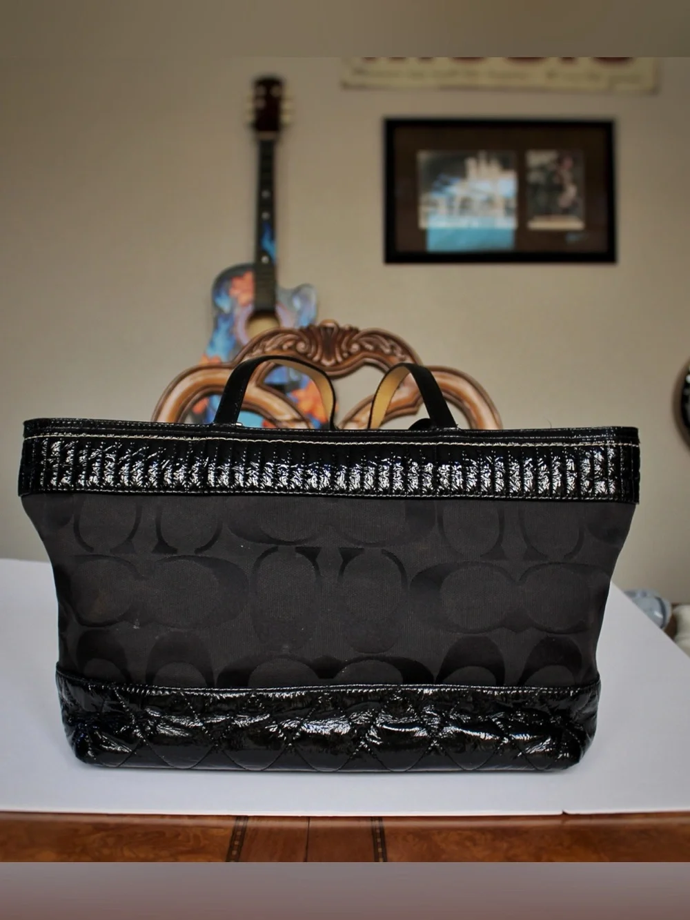 Coach Poppy Signature Quilted Tote